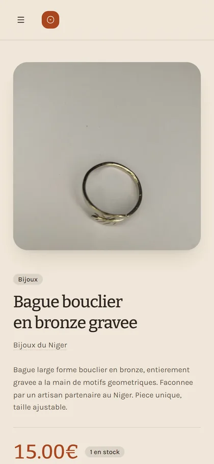 Fiche produit de Façonné sur téléphone