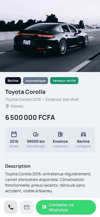 Fiche d'un véhicule sur Ingua