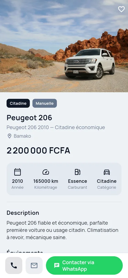 Fiche d'une citadine sur Ingua